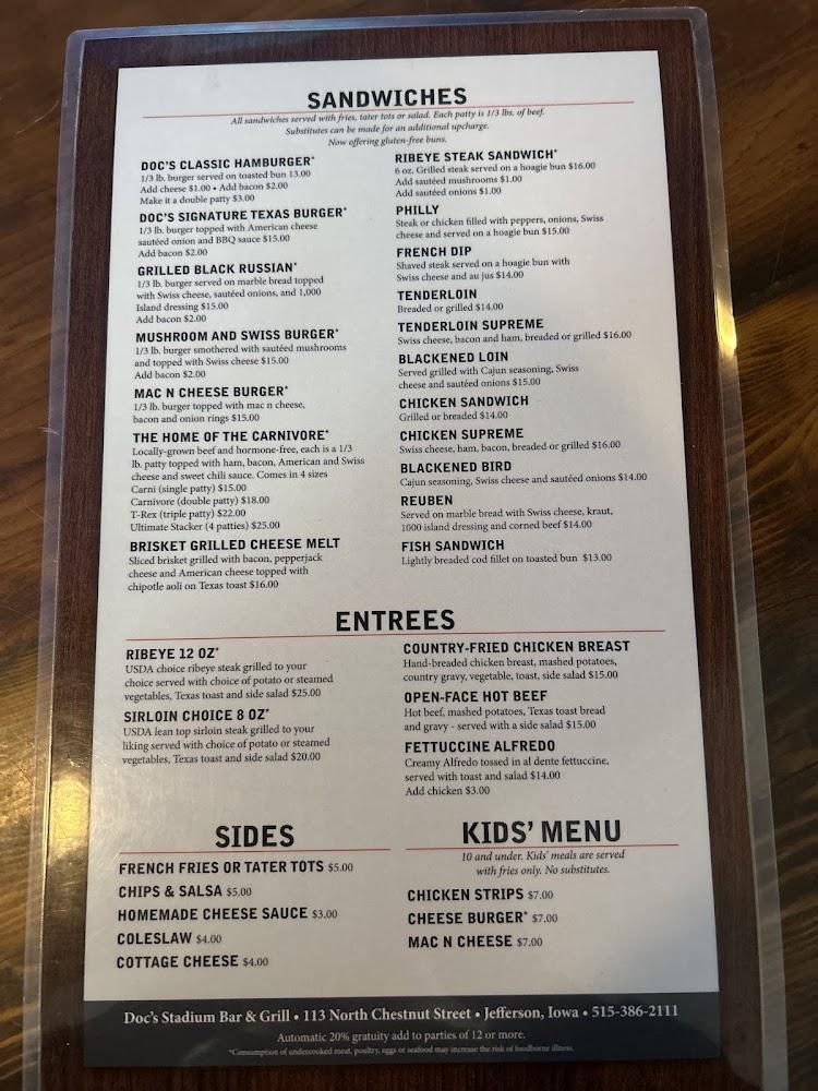 Doc's Stadium Sirloin Choice 10 Oz